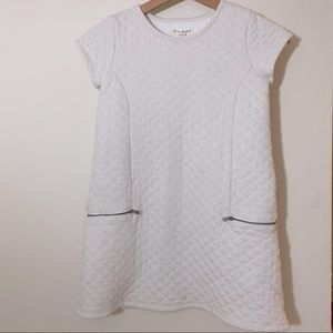 White Quilted Dress With Silver Thread
